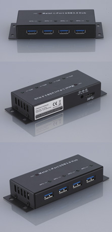 Metal 4 Port USB Hub-GC : US4W